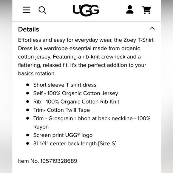 NWT UGG Zoey T-Shirt Dress Medium - Picture 6 of 11